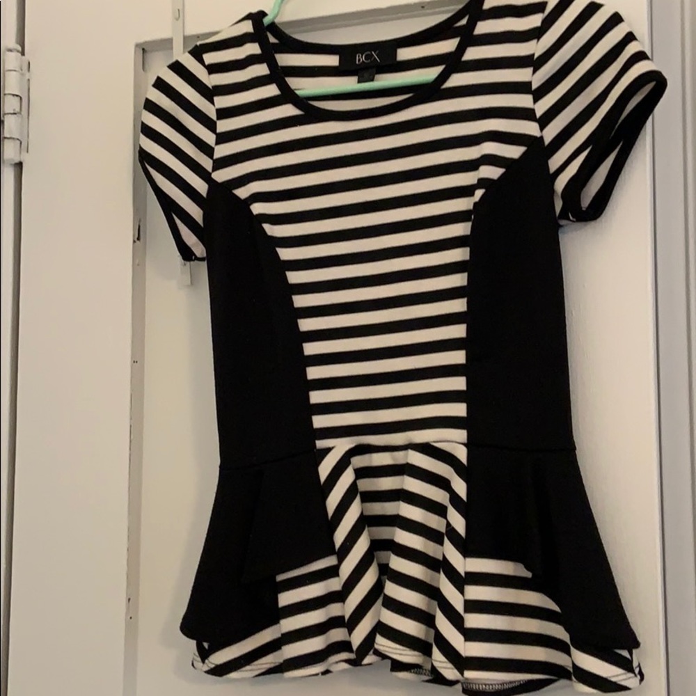 Striped peplum top